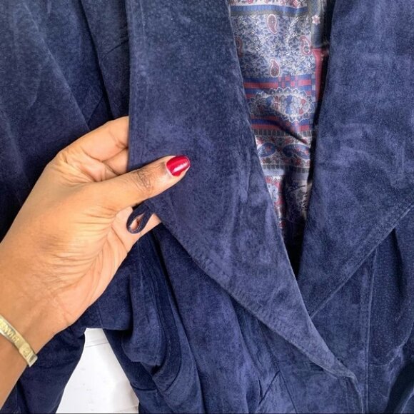 VINTAGE SUEDE LEATHER CROP OVERSIZED SOFT FULLY LINED JACKET WOMEN SIZE SMALL - Picture 7 of 8